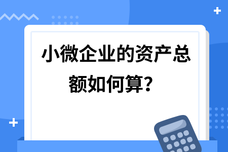 小微企業(yè)的資產(chǎn)總額如何算？